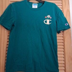 Champion Teal T-Shirt with Floral Design